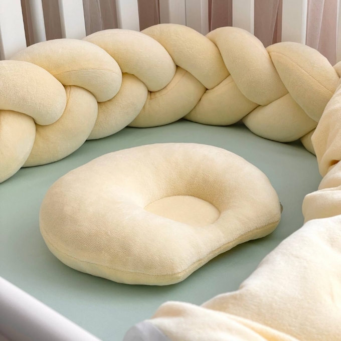 Set lenjerie pentru Patut Bebe din 6 piese Lion crem (7)